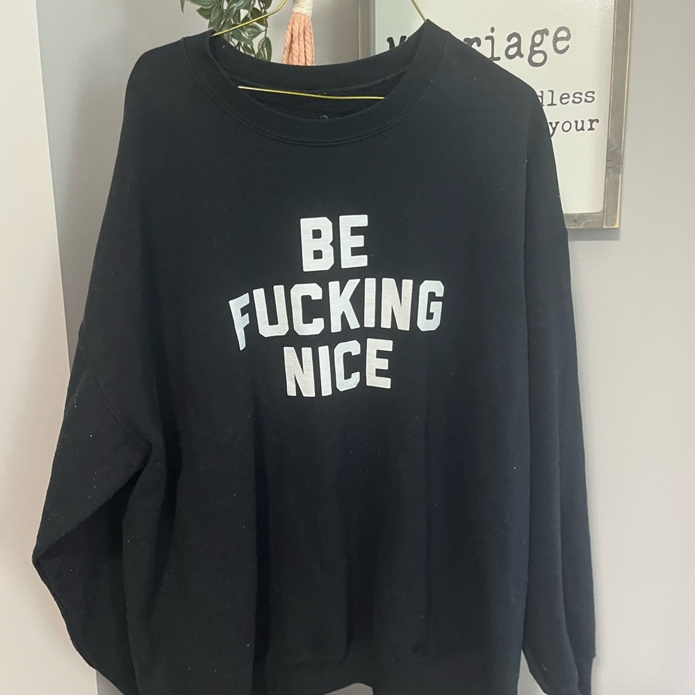 Black Graphic Sweater XL